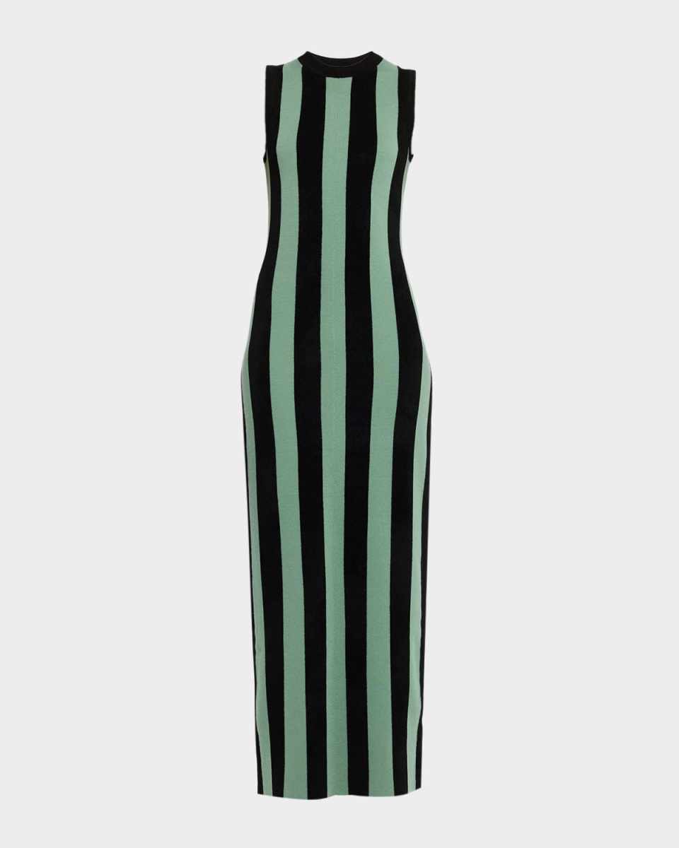 Jeanne Strapless Striped Maxi Dress